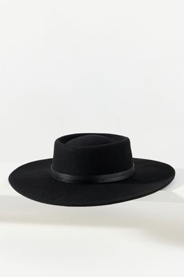 San Diego Hat Co. Ella Double-Belt Wool Boater