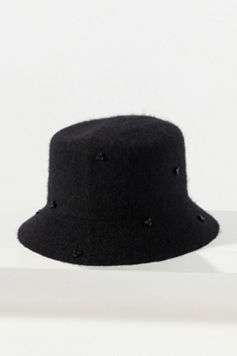 San Diego Hat Co. Touch Of Glam Embellished Bucket Hat In Black