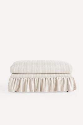 Bowen Sorrento Stripe Ruffle Ottoman