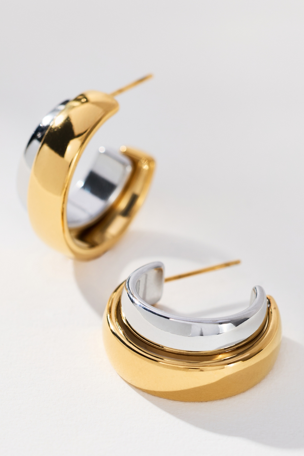 RMN Bea Mixed Metal Hoop Earrings