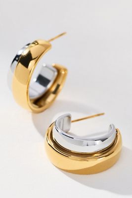 RMN Bea Mixed Metal Hoop Earrings