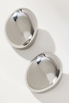 Rmn Ophelia Statement Round Post Earrings In Silver