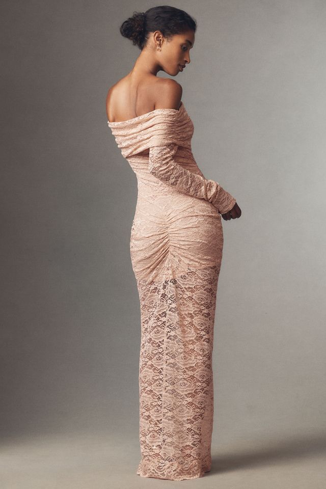 Ronny Kobo Yessenia Off-The-Shoulder Long-Sleeve Lace Maxi Dress #1
