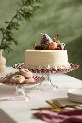 Candy Cane Glass Cake Stand