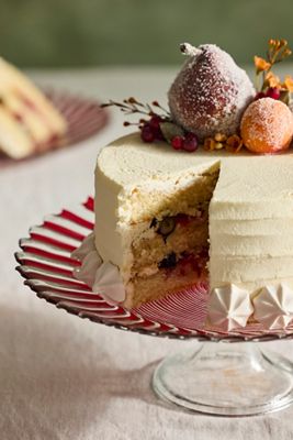 Candy Cane Glass Cake Stand