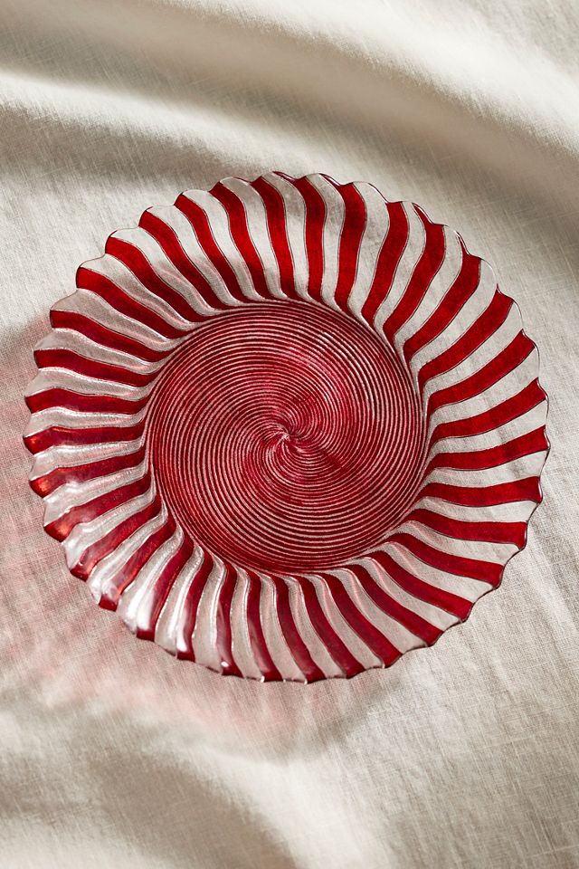 Candy Cane Glass Plate #1