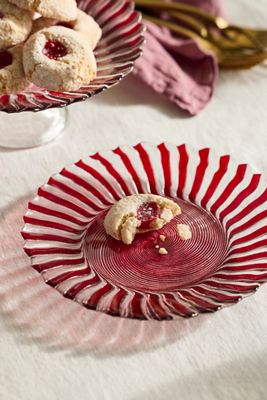 Candy Cane Glass Plate