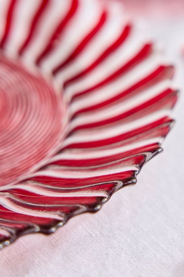 Candy Cane Glass Side Plates, Set of 4 #1