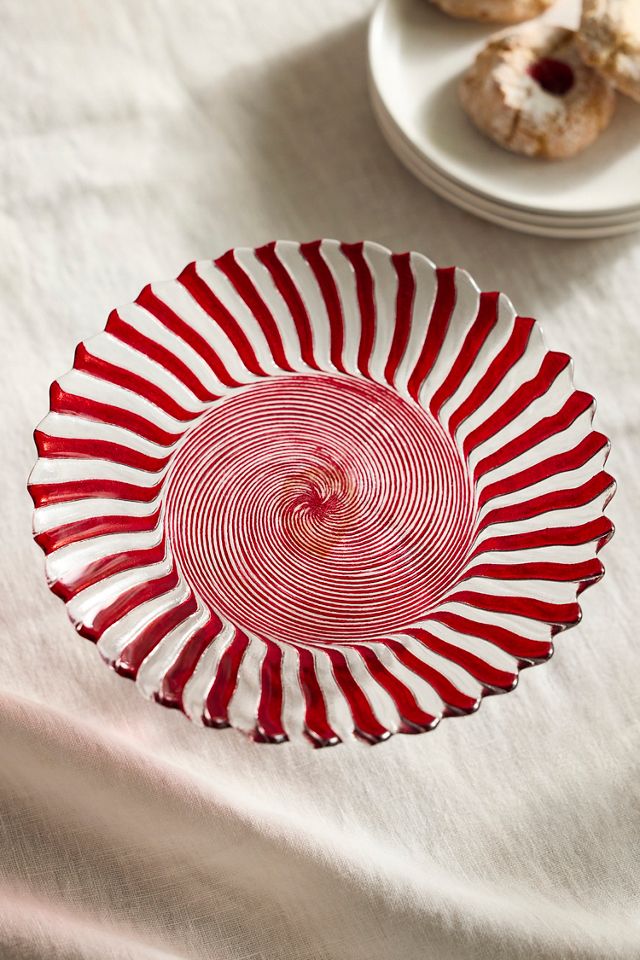 Candy Cane Glass Dessert Stand #1