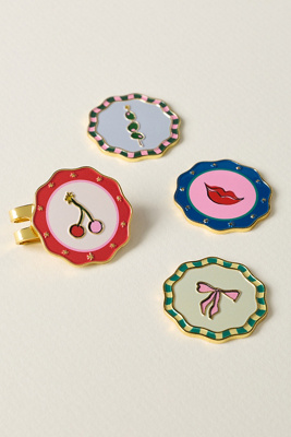 Anthropologie Golf Ball Hat Clips, Set Of 4 In Multi