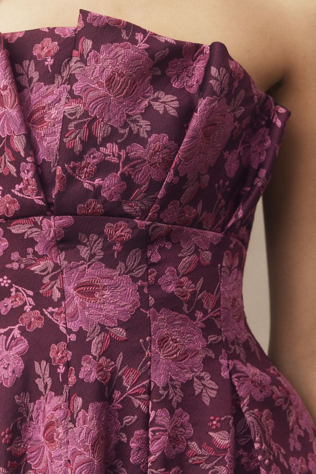 Mac Duggal Strapless Floral Brocade A-Line Midi Dress #3