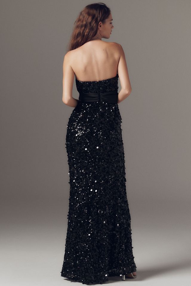Mac Duggal Strapless Textured Column Maxi Dress #1