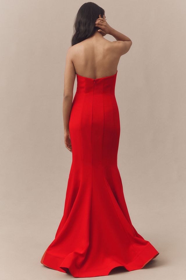 Mac Duggal Floral Strapless Mermaid Gown #1