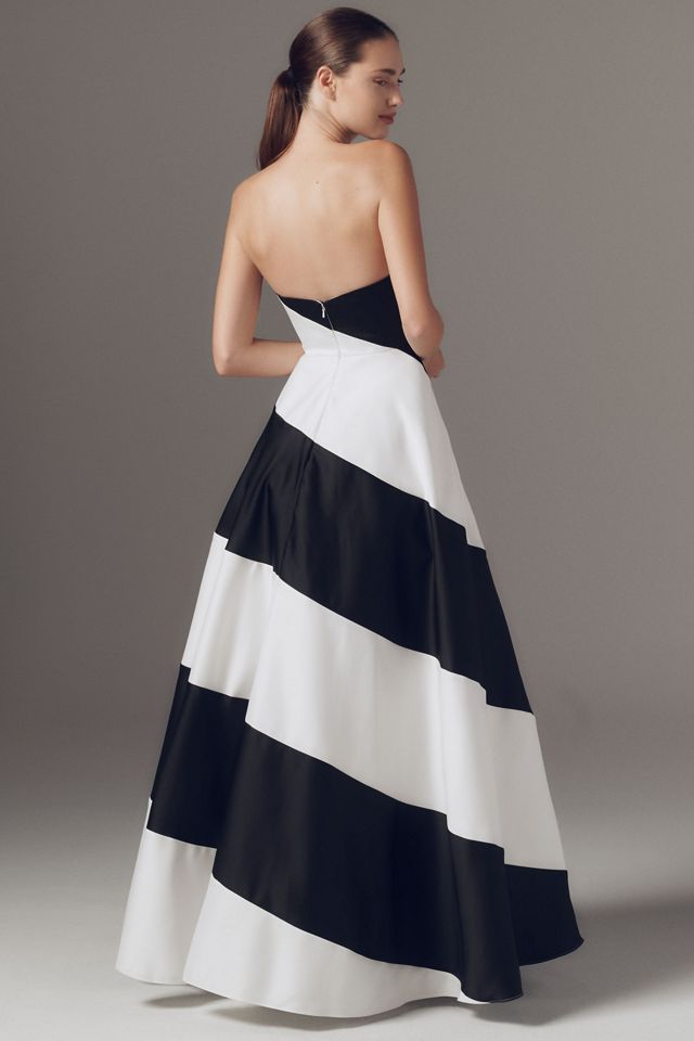 Mac Duggal Strapless Striped Maxi Dress #1