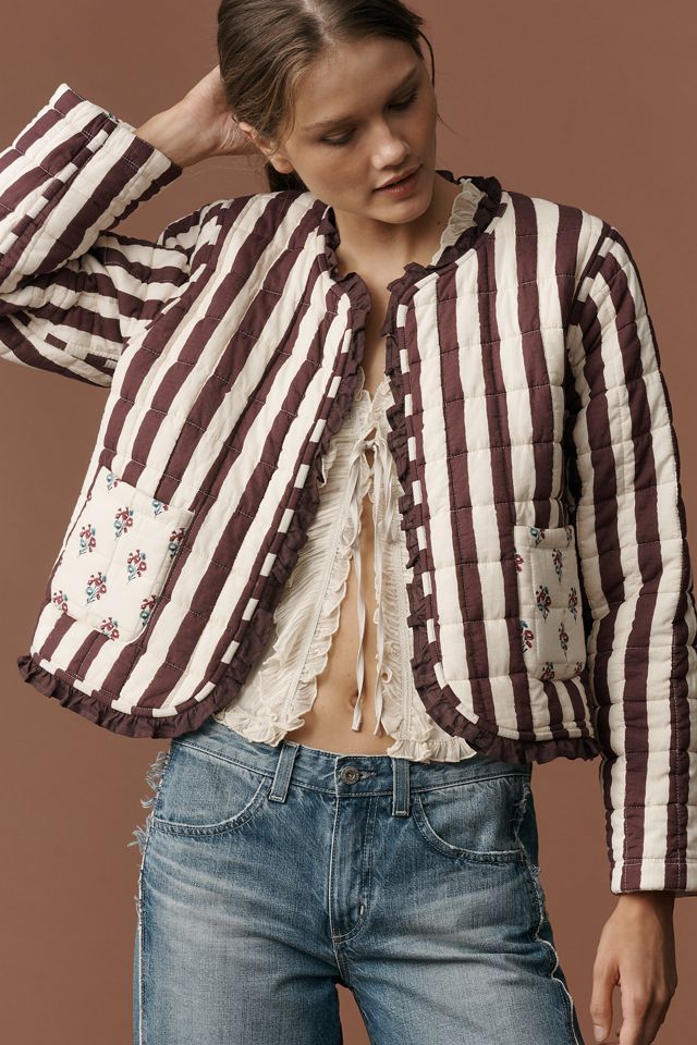 Ophelia & Indigo Reversible Quilted Floral Jacket #3