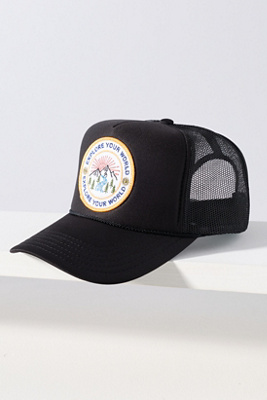 Friday Feelin Explore Your World Trucker Hat In Black