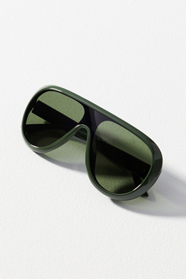 Eyeking Flat Top Translucent Aviator Sunglasses In Green