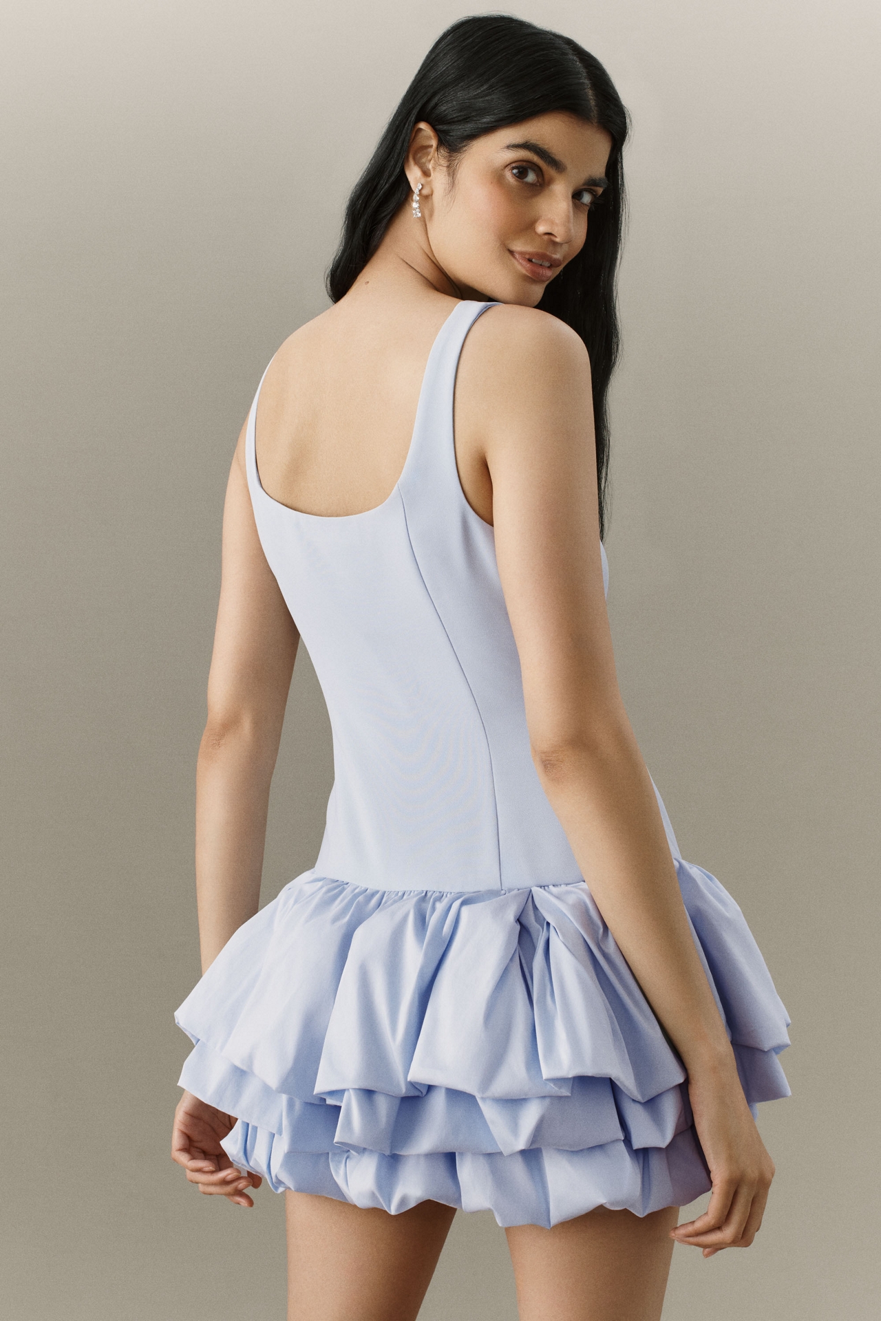 Endless Rose Sleeveless Ruffled Drop-Waist Mini Dress