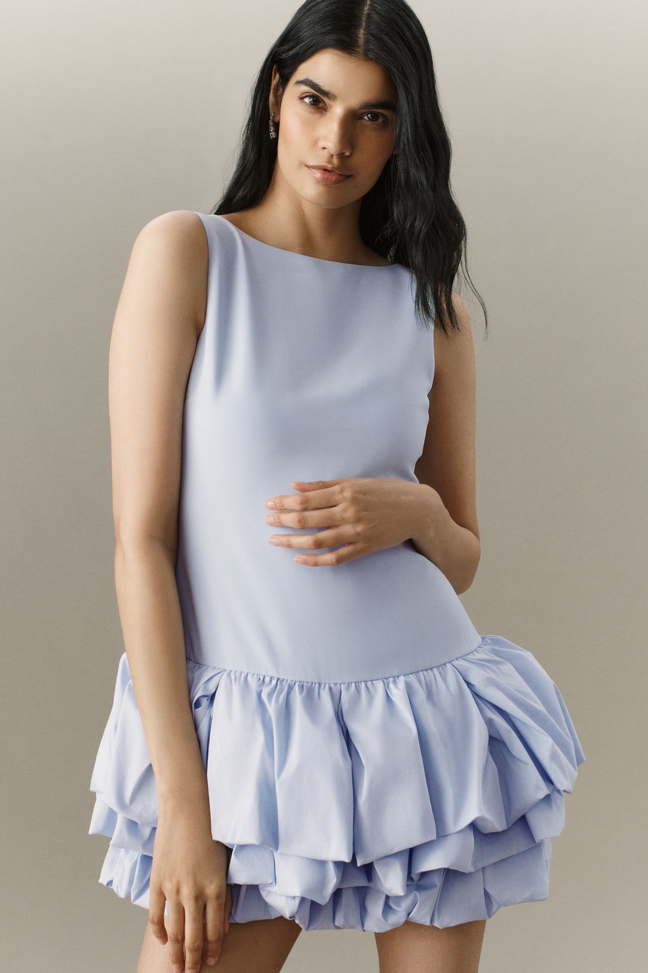 Endless Rose Sleeveless Ruffled Drop-Waist Mini Dress