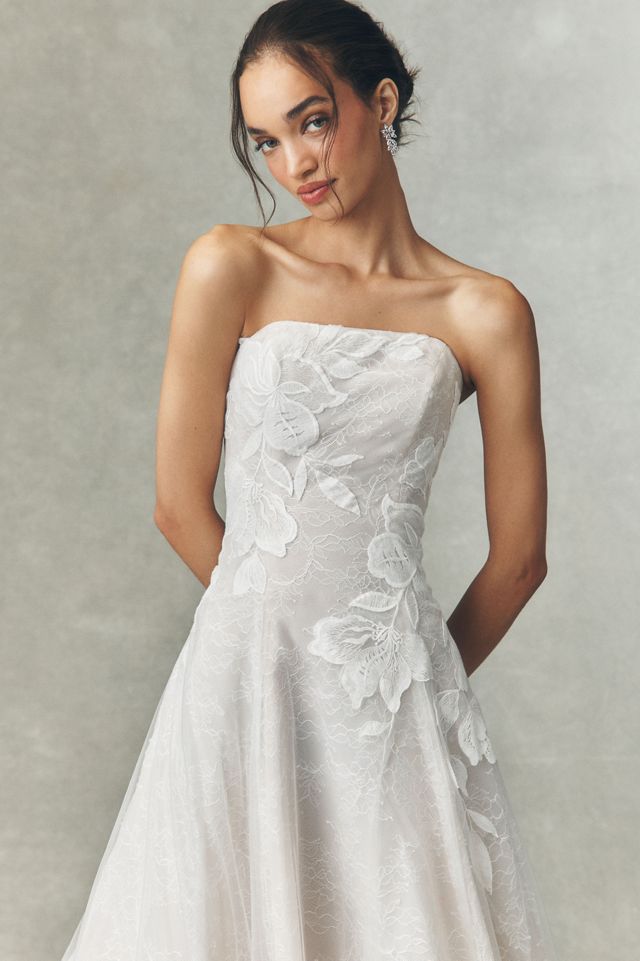 Jenny by Jenny Yoo Carmella Off-Shoulder Appliqué Lace A-Line Wedding Gown #2