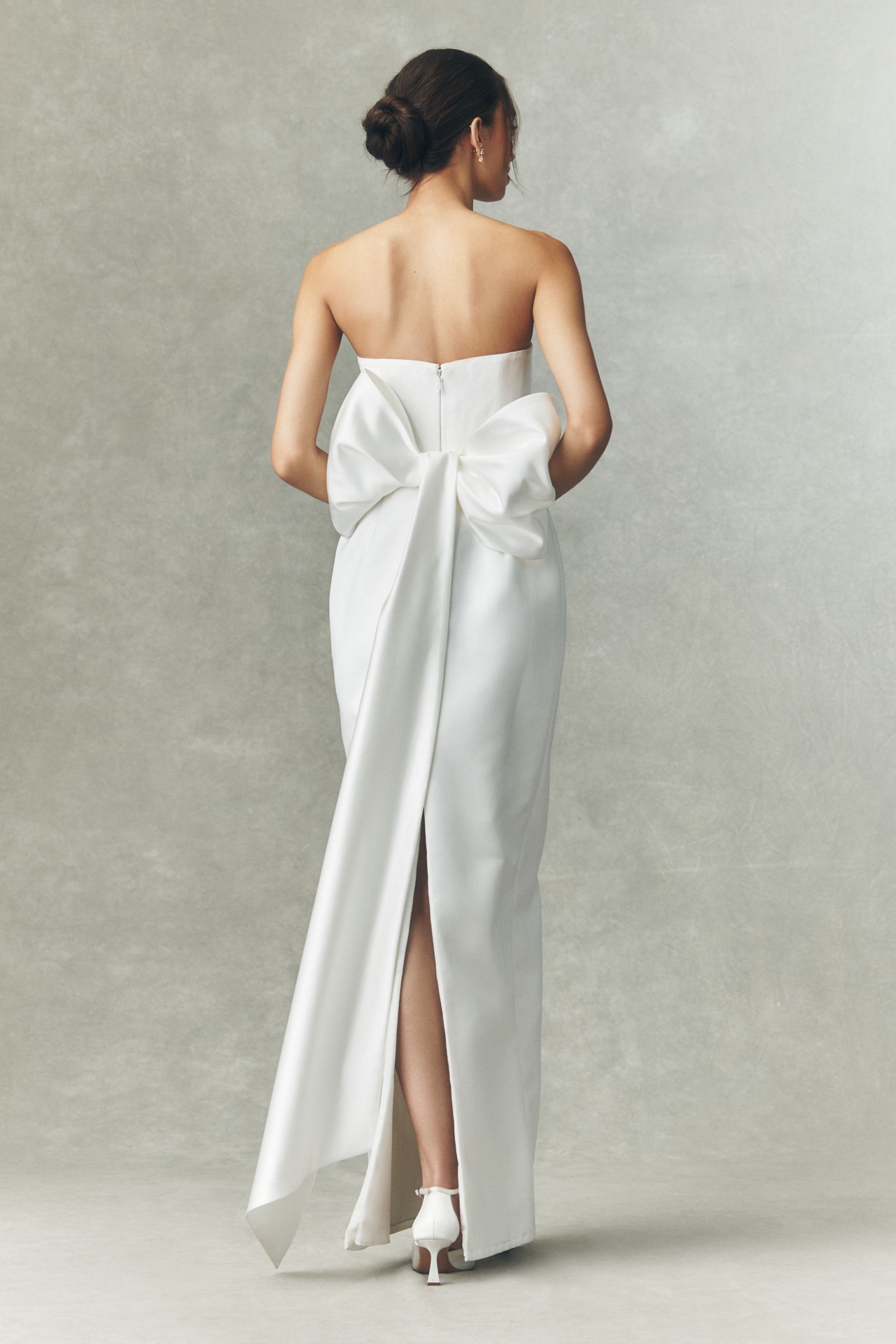 Jenny by Yoo Elsie Strapless Sweetheart Satin Wedding Gown