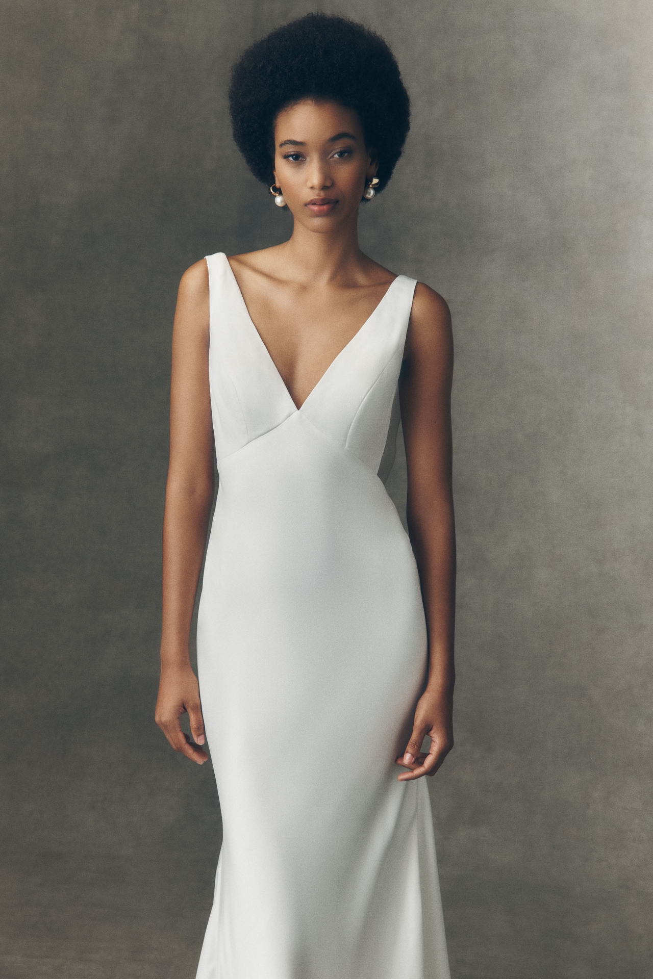 Jenny by Yoo Remy Satin V-Neck Open-Back Wedding Gown