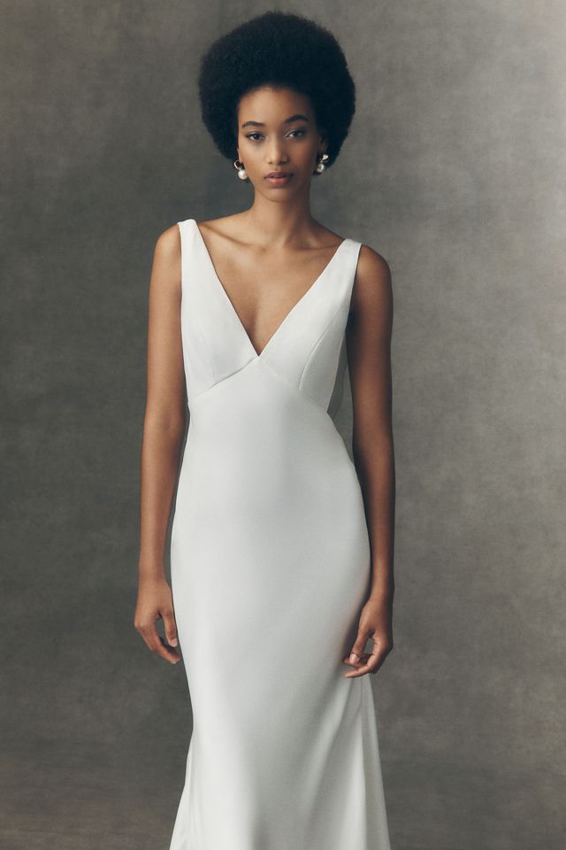 Jenny by Jenny Yoo Remy Satin V-Neck Open-Back Wedding Gown #2