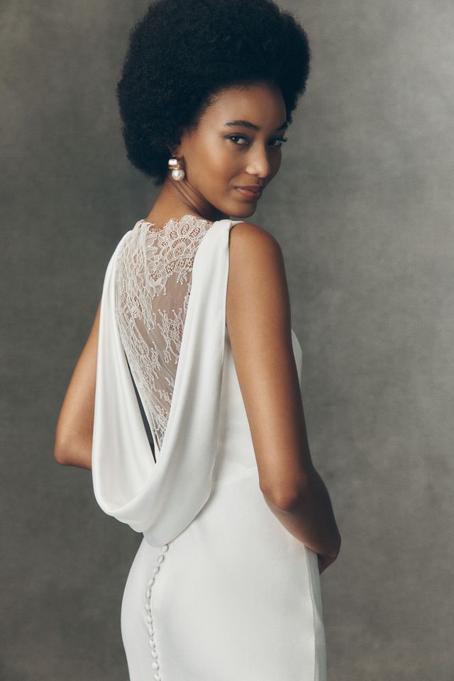 Jenny by Jenny Yoo Remy Satin V-Neck Open-Back Wedding Gown #3