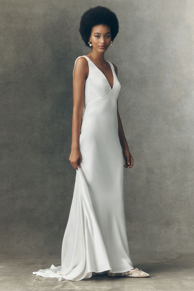 Jenny by Jenny Yoo Remy Satin V-Neck Open-Back Wedding Gown #4