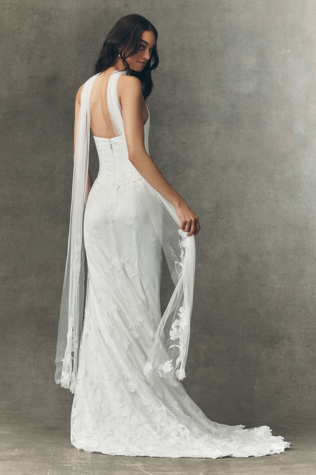 Watters Marlowe Strapless Lace Corset Wedding Gown #1