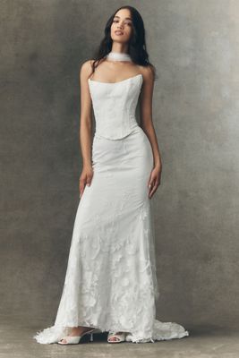 Watters Marlowe Strapless Lace Corset Wedding Gown