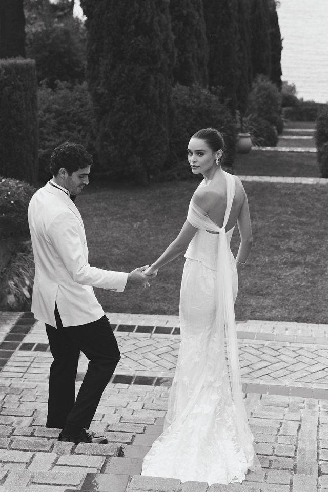 Watters Marlowe Strapless Lace Corset Wedding Gown | Anthropologie