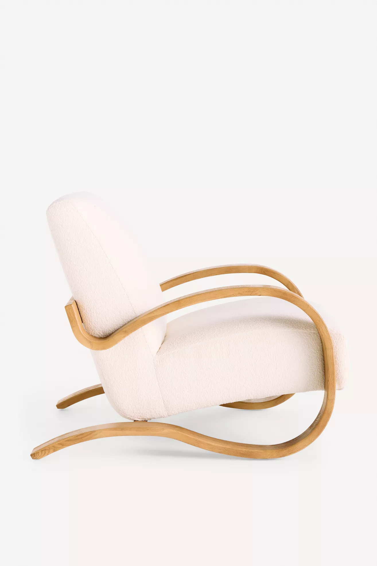 Side profile of Herbin Wood Lounge Chair