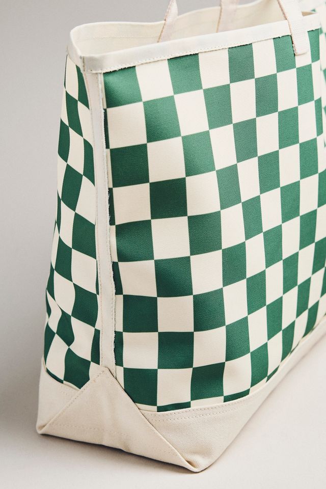 Daily Practice Canvas Checkered Tote Bag