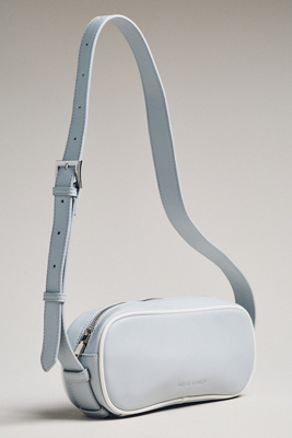 Melie Bianco Vegan Leather Sporty Shoulder Bag In Gray