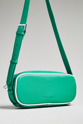 Melie Bianco Vegan Leather Sporty Shoulder Bag In Green