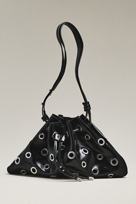 Melie Bianco Paloma Studded Satchel In Black
