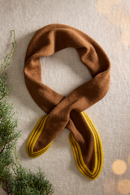 Terrain Spindle Knit Alpaca Scarf In Brown