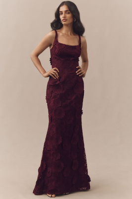 Dress The Population Lorena Sleeveless Square-Neck Rosette Maxi Dress |  Anthropologie