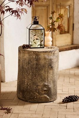 Faux Bois Stone Stool