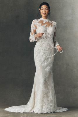 Pronovias Anthropologie Weddings X  Reney Strapless Wedding Gown In White