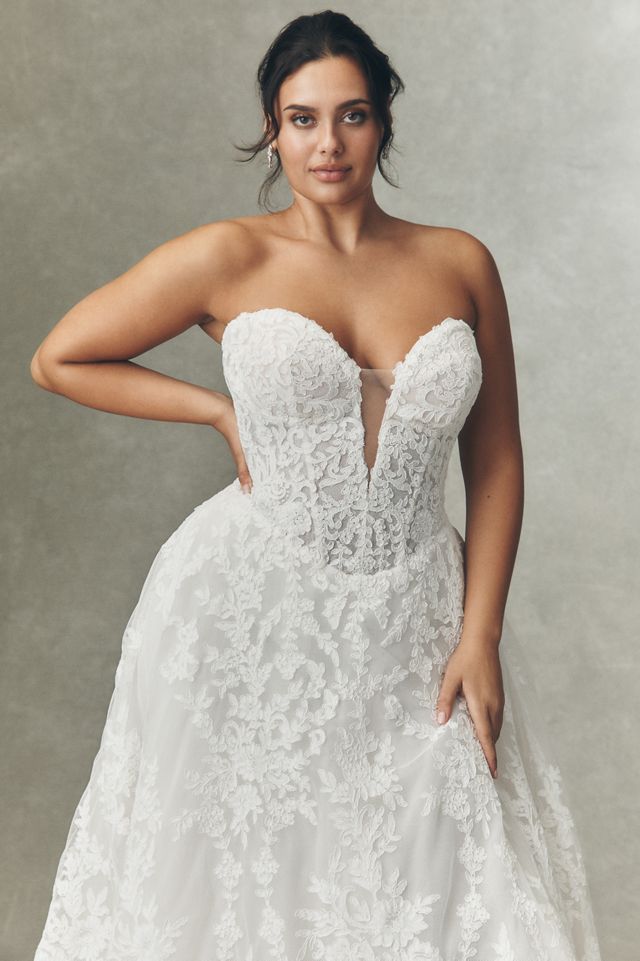 Anthropologie Weddings x Pronovias Kareny Basque-Waist Wedding Gown #7