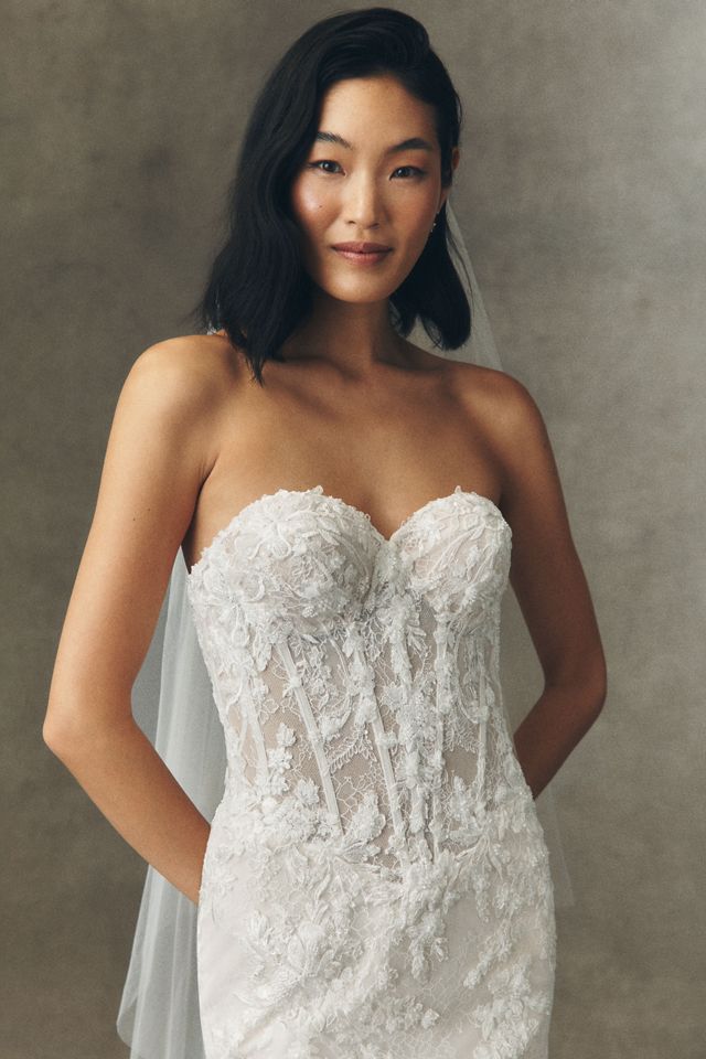 Anthropologie Weddings x Pronovias Bretty Strapless Sweetheart Wedding Gown #4