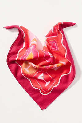 Maeve Printed Bandana Scarf In Pink