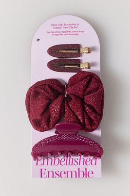 Claw Clip, Crease-Free Clips & Scrunchie Set