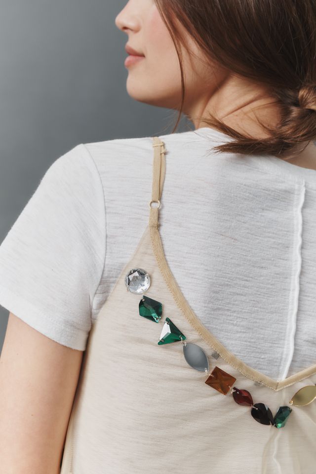 By Anthropologie Jewel-Embellished Sheer Cami #3