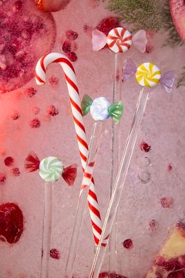 Wrapped Candy Drink Stirrers, Set of 4