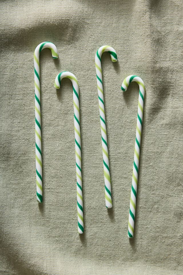 Green Candy Cane Drink Stirrers, Set of 4 #2