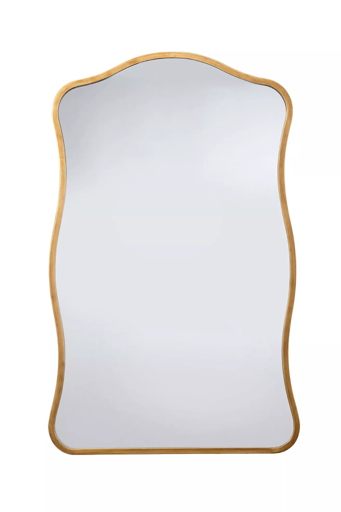 Aurora Antique Brass Scalloped Wall Mirror