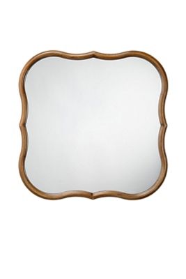 Daisy Scalloped Wood Square Wall Mirror​